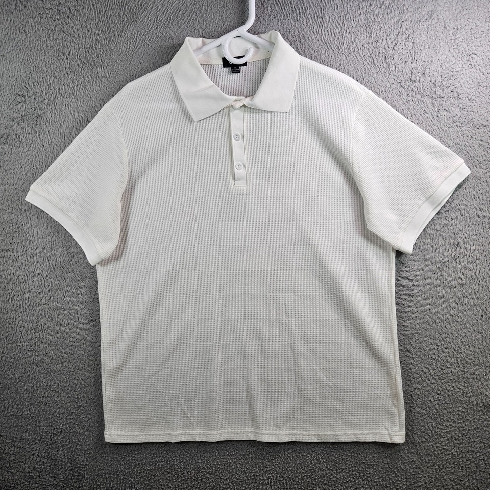 Ouku Polo‎ Shirt Men XL Knit Short sleeve White
